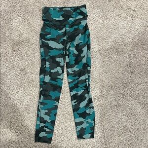 lululemon athletica Teal and Black Camo High-Rise Leggings
